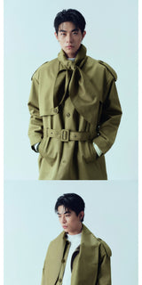 Bow Tie Waterproof Windproof Trench Coat