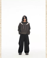Irregular Patchwork Liquid Metal Loose Hoodie