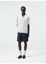 Short-Sleeve Cuban Collar Linen Blend Shirt