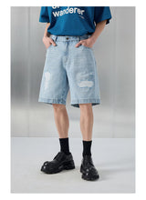 Distressed Patched Denim Pants