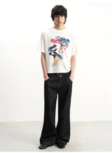 Double Waist Flared Denim Jeans