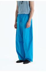 SUPIMA Nylon Drawstring Curved Casual Pants
