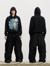 Adjustable Ruched Strap Pocket Cargo Jeans