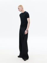 Short Sleeve Slim Ribbed Knit Tee