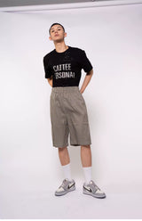 Men's Retro Black White Plaid Shorts