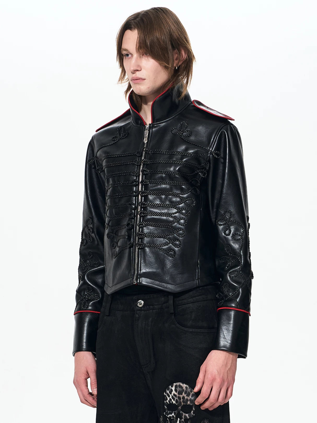 Men's Winter Stand Collar PU Jacket