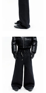 Stone Washed Black Baggy Jeans