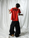 Black Adjustable Distressed Plaid Cargo Pants