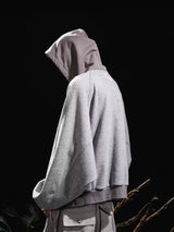 Batwing Sleeve Paneled Zip Knit Sweatshirt