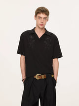 Embroidered Seagull V-neck Polo Shirts
