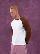 Men's Long Two-tone Raglan Knit Sweater