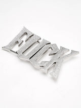 Diamond Encrusted Silver Leather Belt