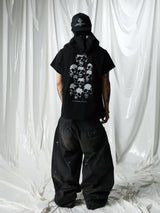 Black Skull Print Pocket Tee