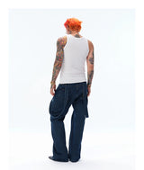 Men's Flare Denim Overalls
