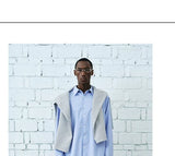 Casual Blue White Pinstriped Sun Shirt
