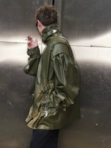 Loose Riveted Punk Leather Jacket