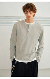 Men’s Waffle Henley Twofer Long-Sleeved Tees