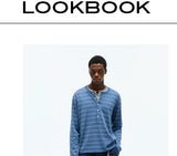 Striped Henley Cotton Cashmere Sweater