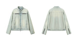Yellow Mud Washed Denim Harrington Jacket