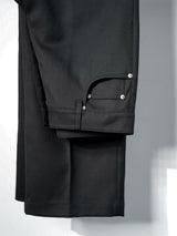 Wide Leg Wrinkle-free Wool Trousers