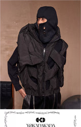 Unisex Puffy Cutout Dark Cotton Vest