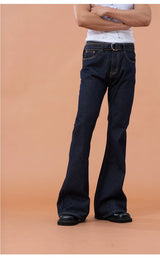 Men's Dark Blue Slim Flared Jeans