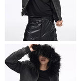 Men's Vintage Detachable Fur Hooded Jacket