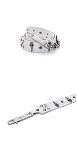 Medieval Genuine Leather Chain Rivet Belt