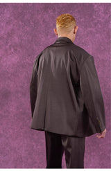 Men's Loose Vintage Satin Blazer