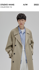 Double Breasted Long Trench Coat
