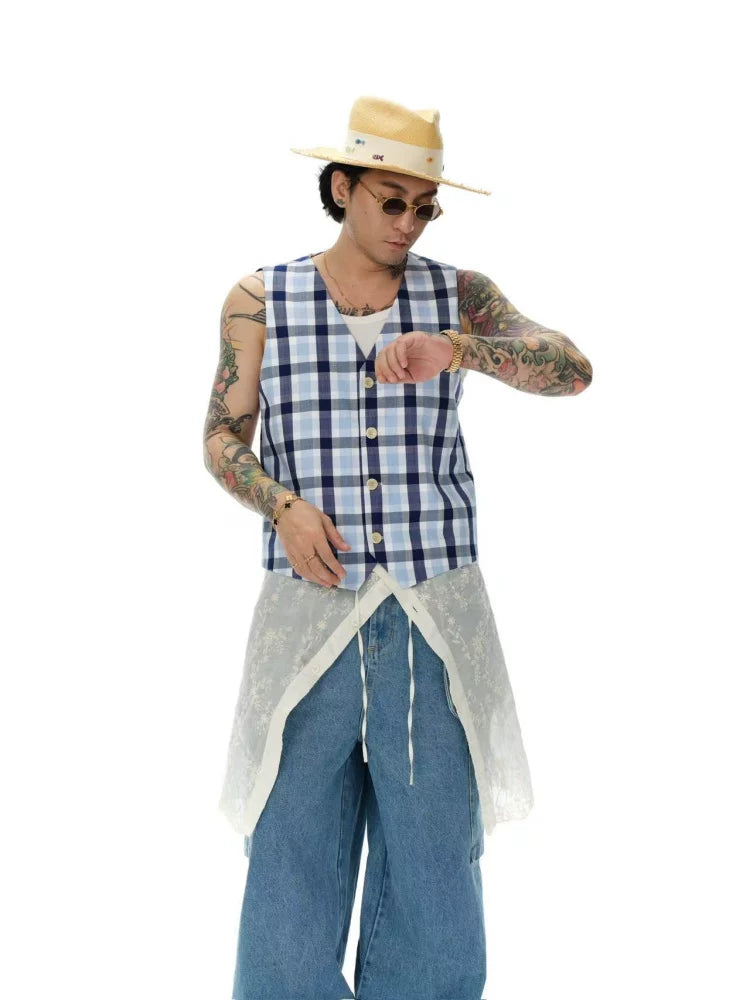 Vintage Plaid Cotton Vest