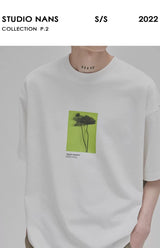 Floral Silhouette Print Short Sleeve Tee