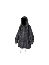 Dual Style Mid-Length Plaid Shirt Smock