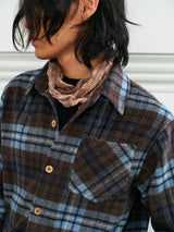 Men's Long-sleeve Plaid Wool Blend Shirt