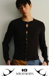 Dark Sexy Cutout Long-Sleeve Slim Tee