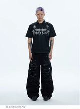 Washed Distressed Baggy Carpenter Jeans