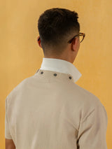 Men's V-Neck Short-Sleeve Detachable-Collar Polo Shirts