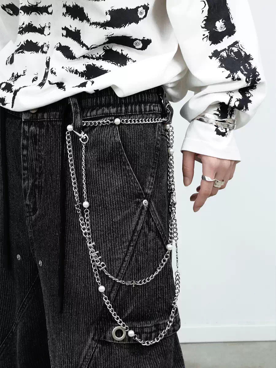 Pearl Segmented Letter Pants Chain