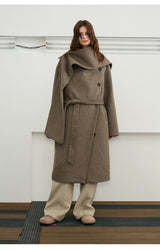 Men's Long Wool Shawl Coat