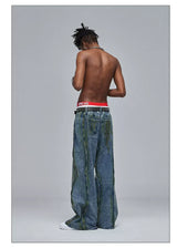 American Wide-Leg Washed Dirtyfit Jeans