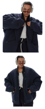 Men's Washed Patchwork Leather Jacket