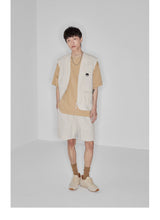 Plaid Multi-Pocket Elastic Waist Shorts