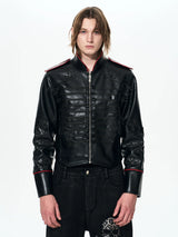 Men's Winter Stand Collar PU Jacket