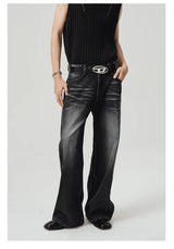 Wave Whisker Loose Flared Jeans