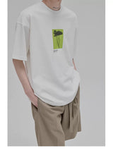 Floral Silhouette Print Short Sleeve Tee