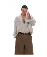 100% French Linen V-Neck Shirts