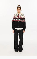 Fair Isle Color Block Cardigan