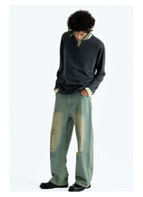 Wool Blend Layered Contrast Knit Sweater