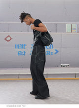 Baggy Curved Raw Denim Jeans