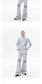 Zipped Fitted Short Biker Jacket